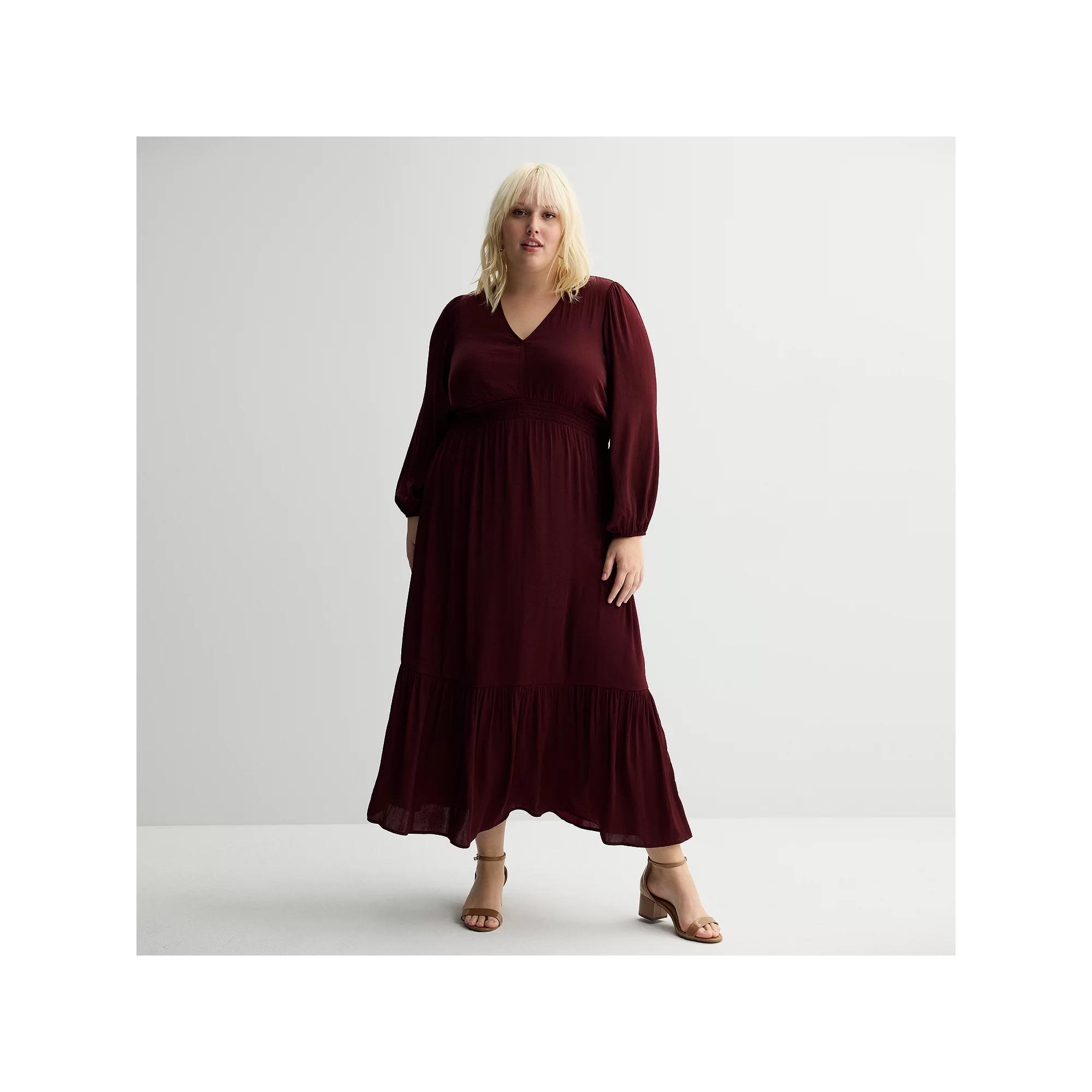 Plus Size Nine West V-Neck Midi Dress, Women's, Size: 2XL, Maddie Purple Product Image