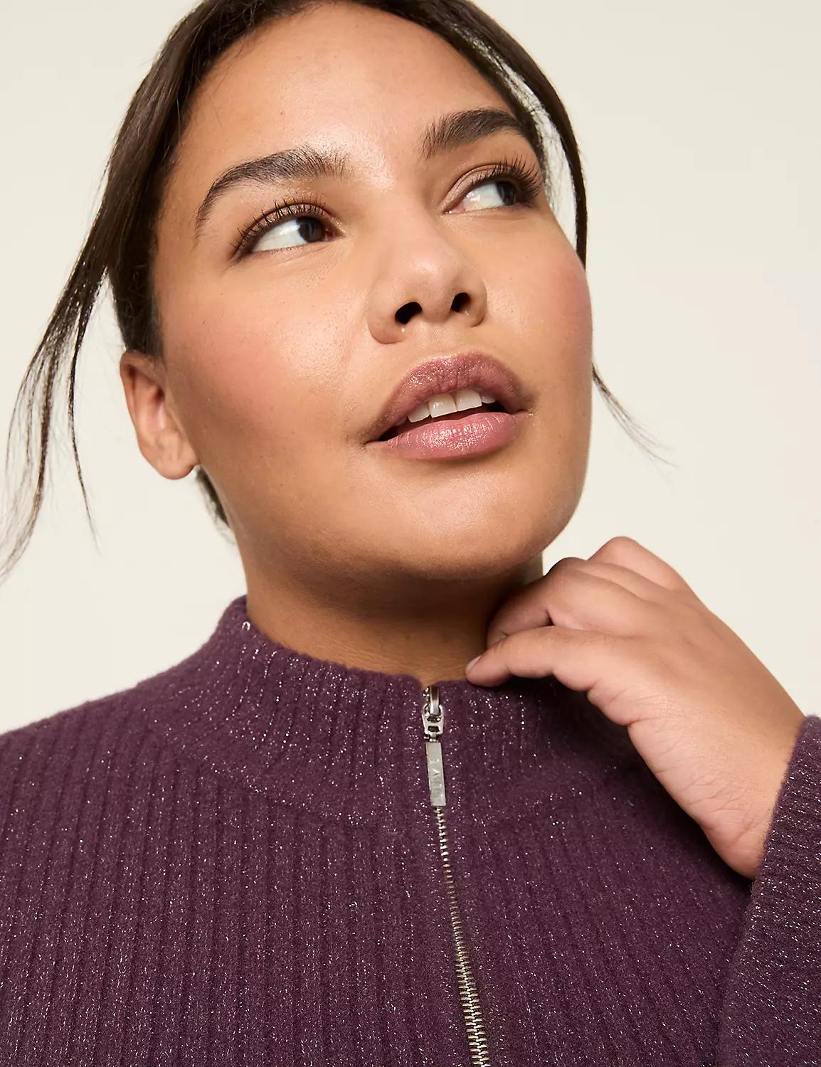 LIVI Shimmer Sweater Full-Zip Jacket Product Image