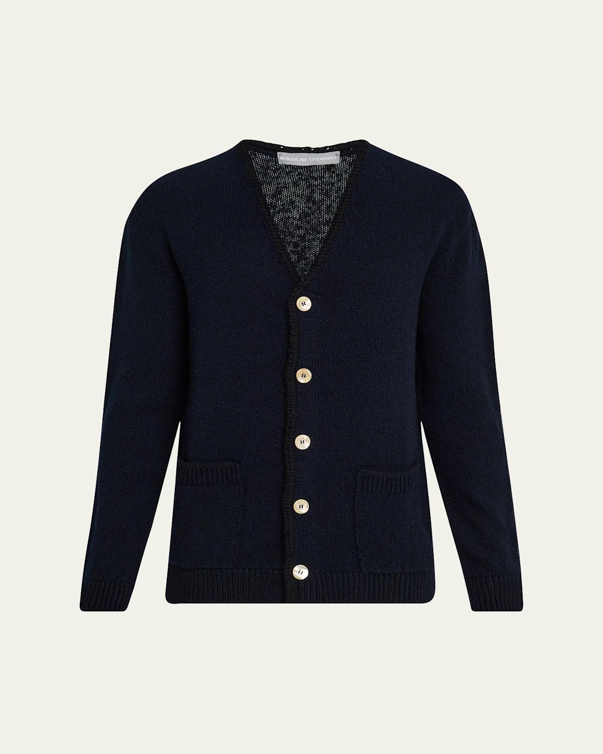 Mens Cashmere and Wool Boucle Cardigan Product Image