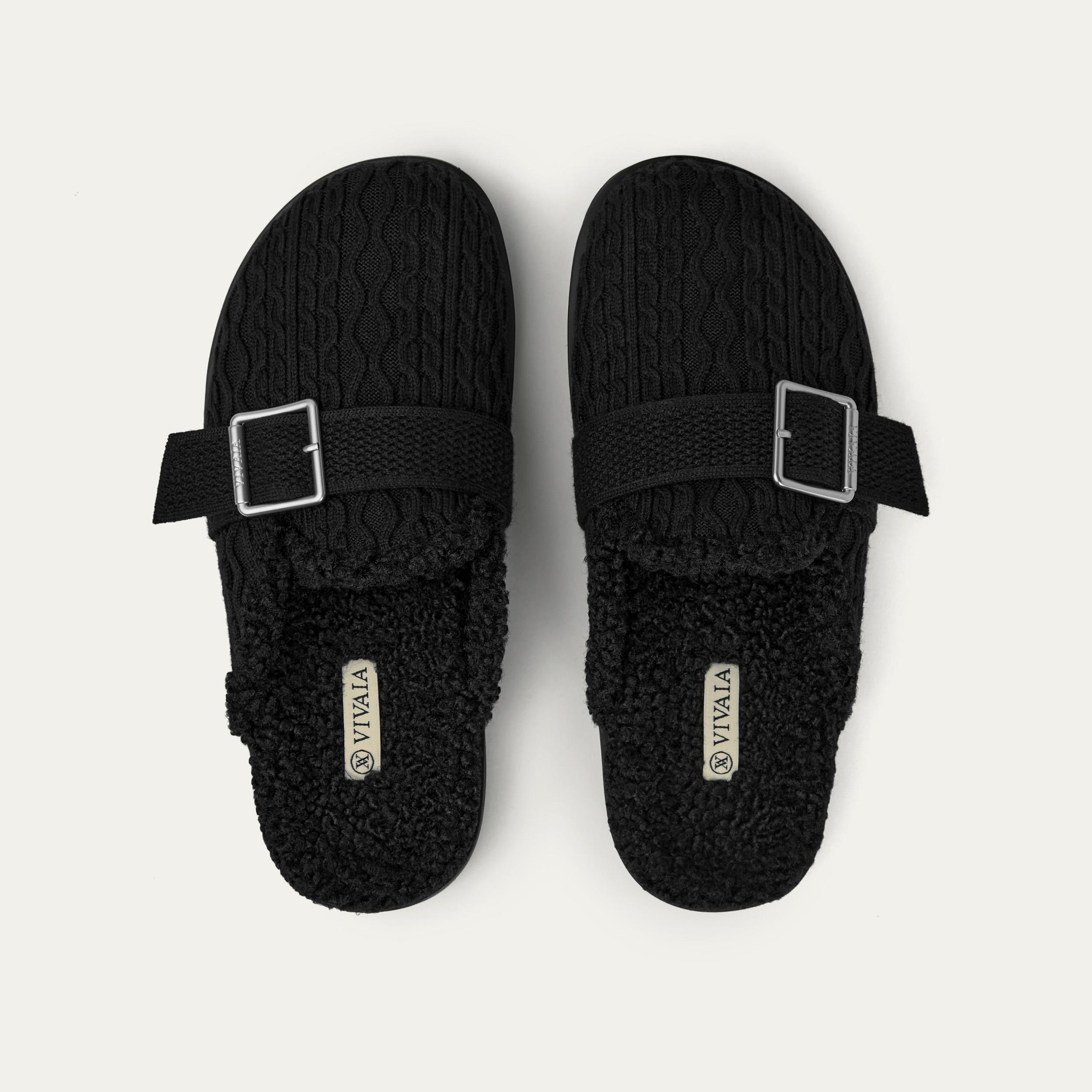 Round-Toe Wool Slippers (Hazel) Product Image