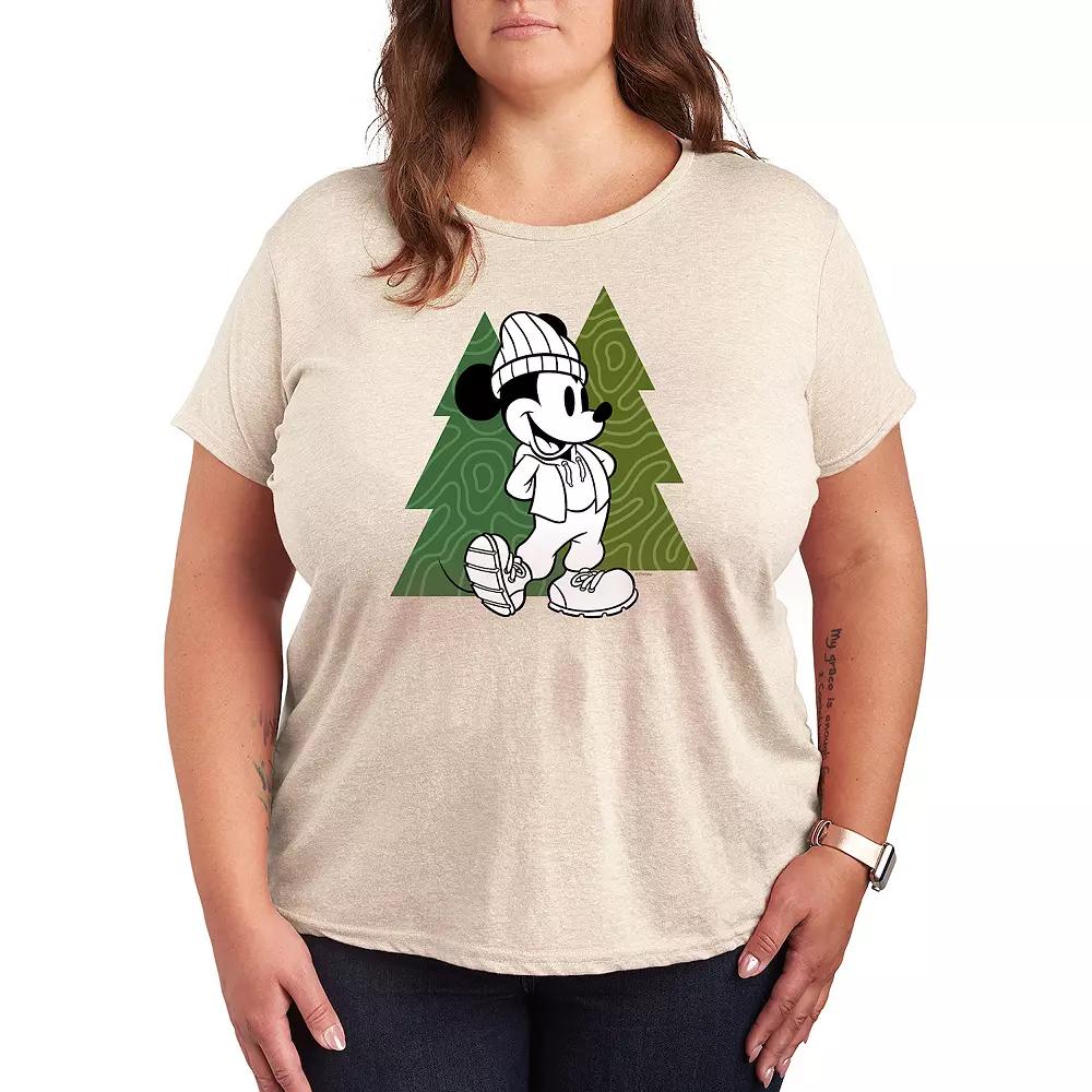 Disney's Mickey Mouse Plus Patterned Trees Graphic Tee, Women's,  Product Image