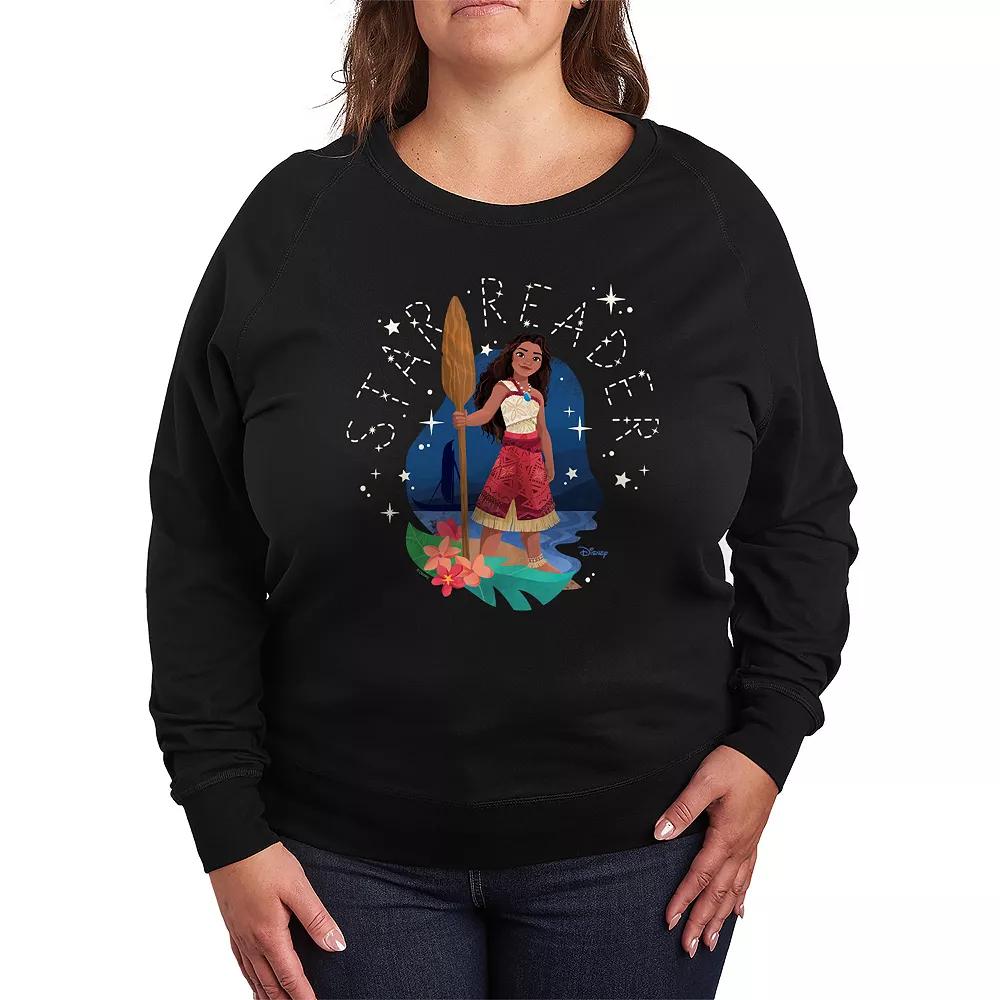 Disney's Moana 2 Plus Size Star Reader French Terry Long Sleeve Tee, Women's, Size: 1XL, Black Product Image