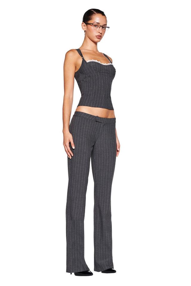 MARRION PANT - GREY : PINSTRIPE Product Image