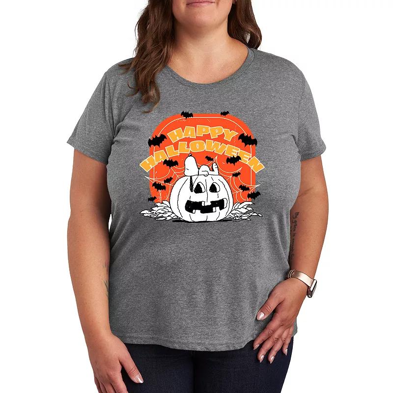 Plus Size Peanuts Snoopy Retro Halloween Graphic Tee, Womens Product Image