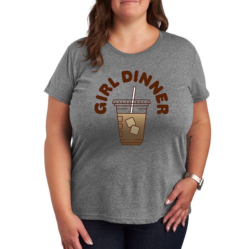 Plus Girl Dinner Iced Coffee Graphic Tee, Womens Product Image