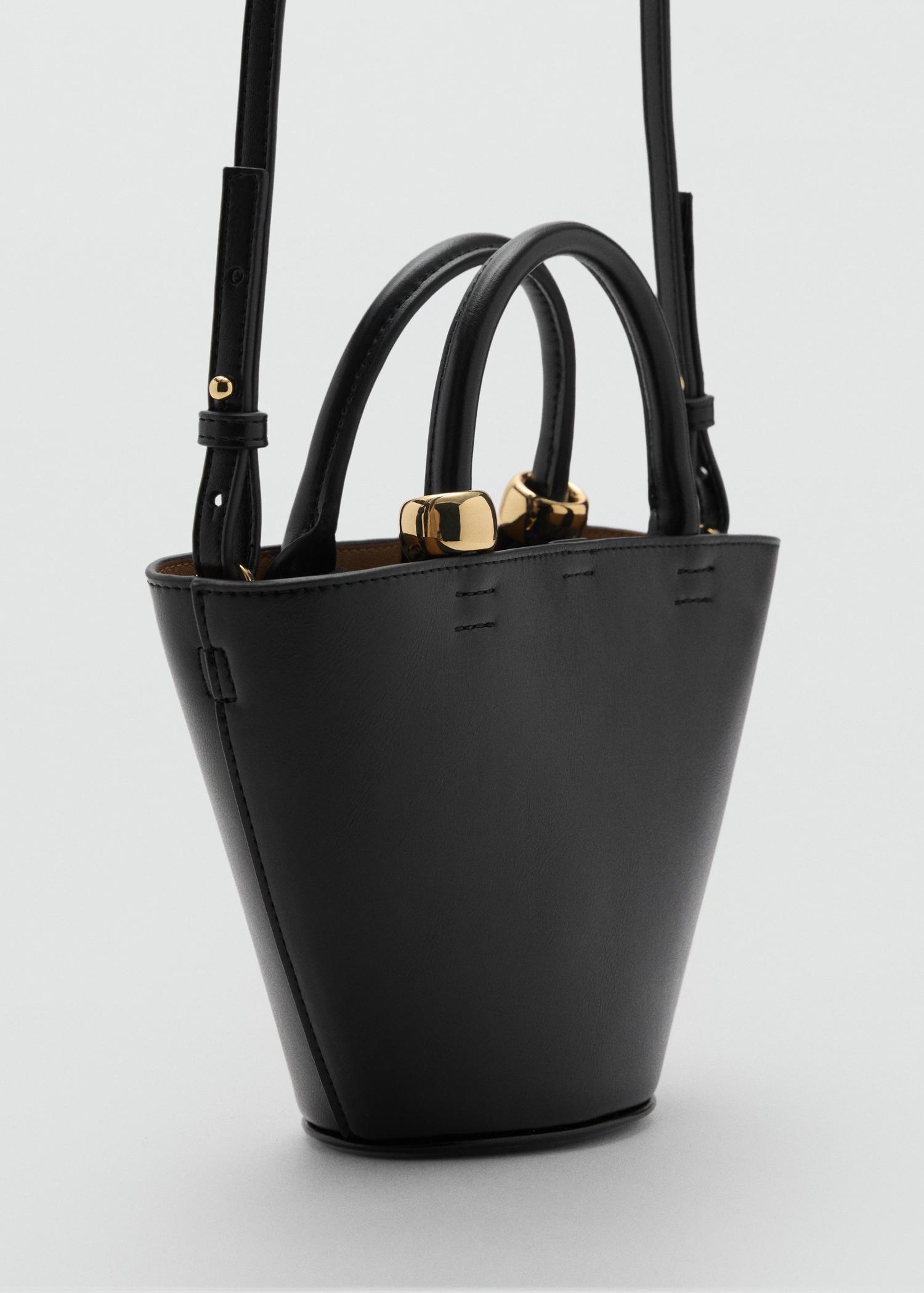 Mini shopper bag with metallic detail - Women | MANGO USA Product Image