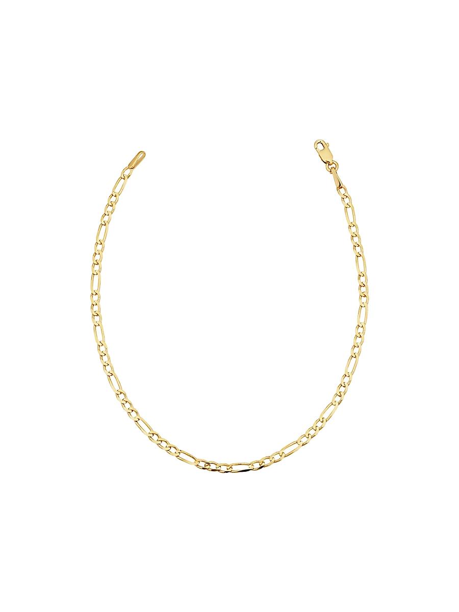 Womens 14K Yellow Solid Gold Florentine Figaro Petite Bracelet Product Image