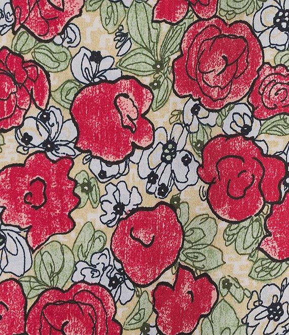 Murano Corsa Di Cavalli Derby Collection Slim Fit Rose Print Long Sleeve Woven Shirt Product Image