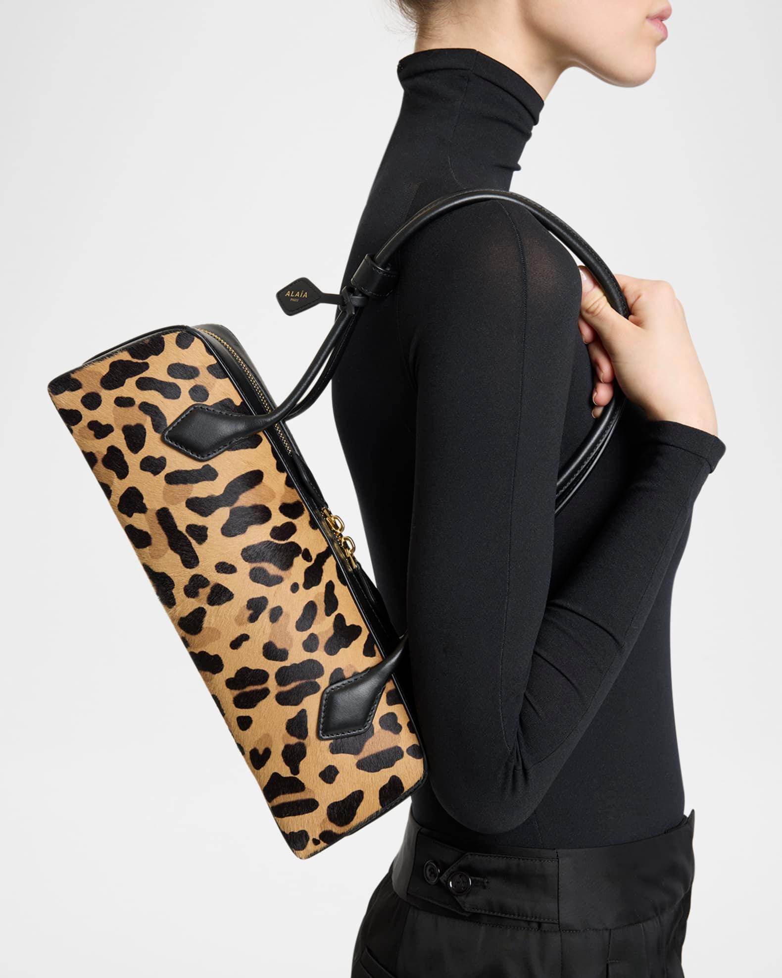 Le Teckel Medium Shoulder Bag in Leopard Calf Hair Product Image
