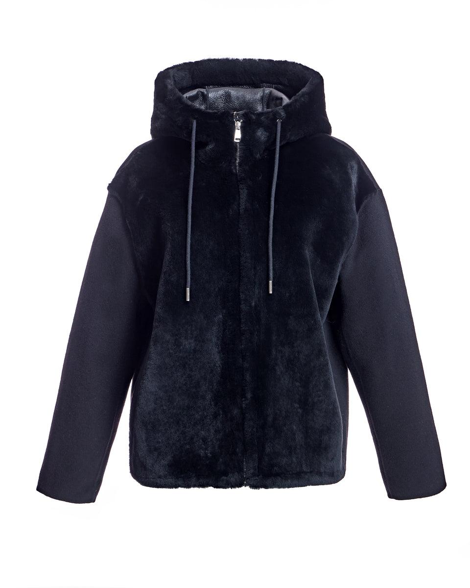 Hooded Shearling and Wool Jacket-Maximilian Product Image