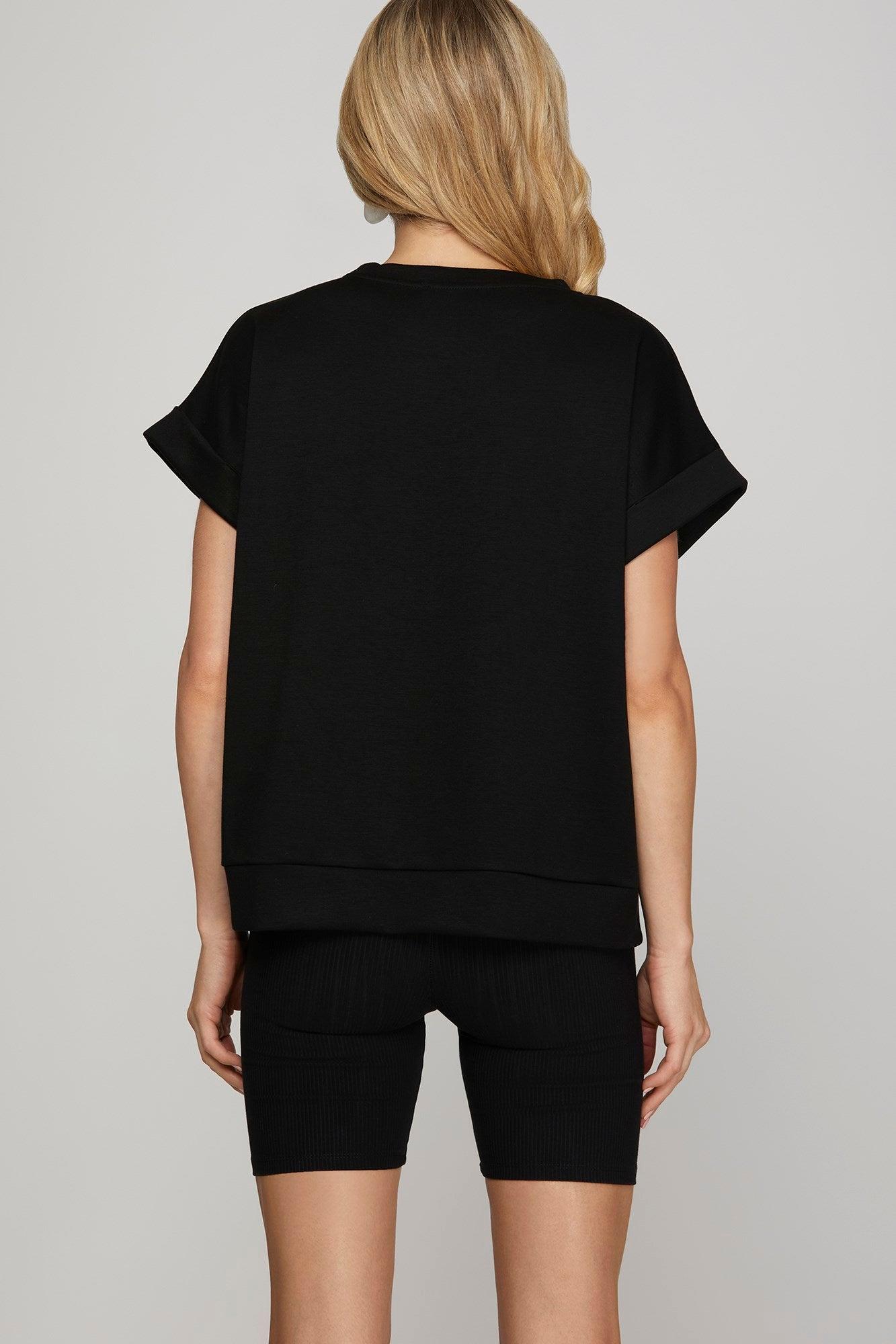 DROP SHOULDER KNIT TOP Product Image