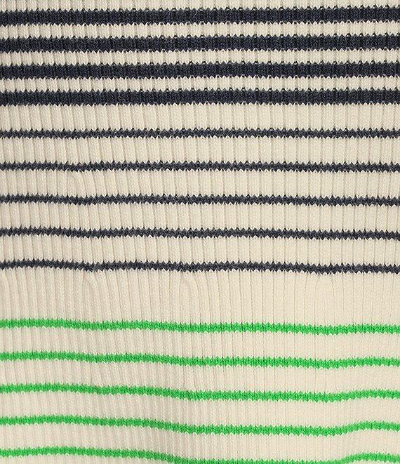 Trina Turk Veronika Stripe Pattern Scoop Neck Sleeveless Mini Dress Product Image