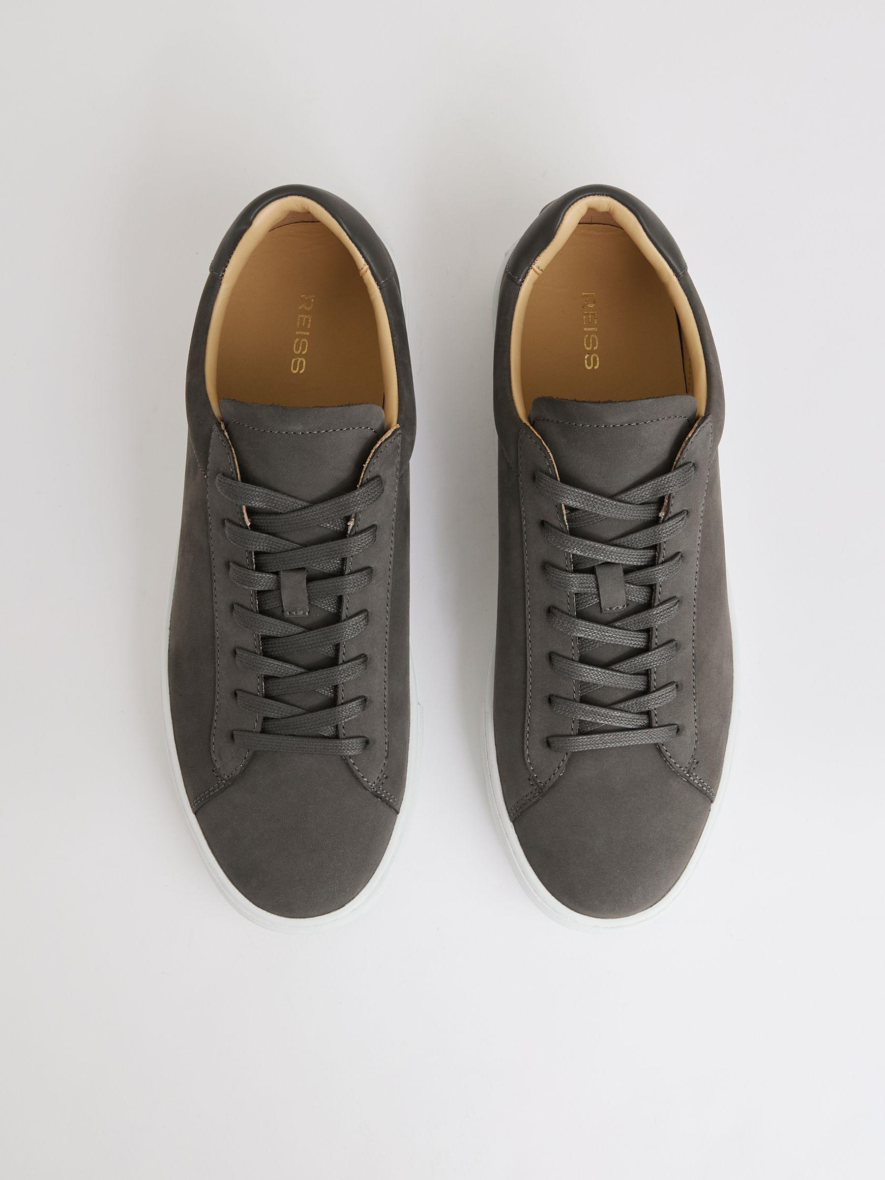 Leather Low-Top Trainers in Grey Product Image