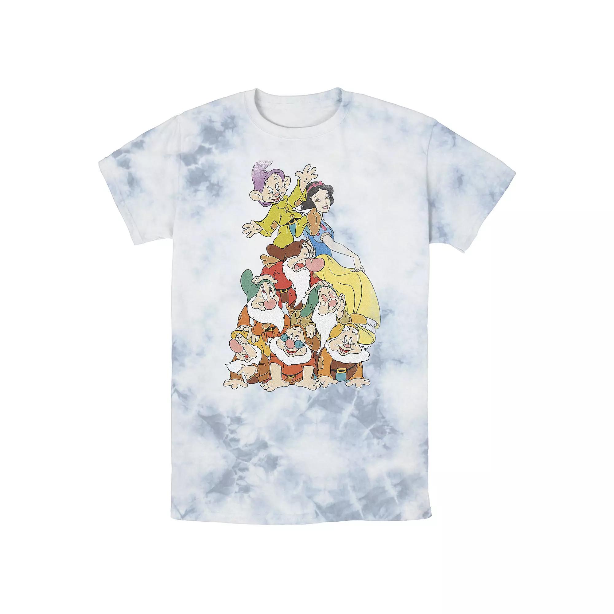 Men's Disney Snow White Seven Dwarf Stack Bomabrd Wash Tee,  Product Image