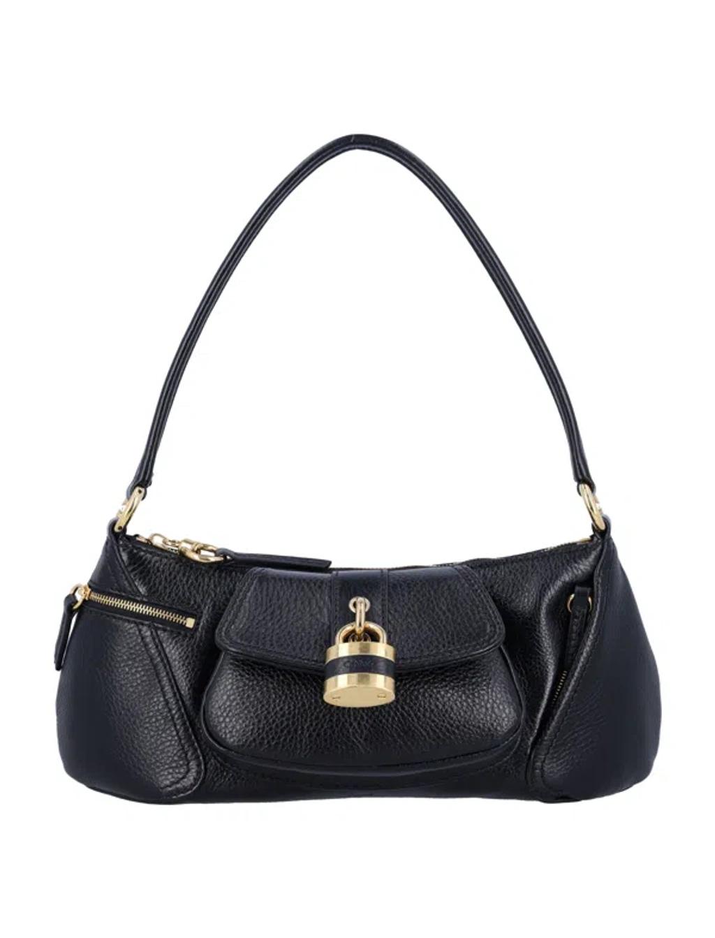 CHLOÉ The 99 Embellished Textured-leather Shoulder Bag In Black Product Image