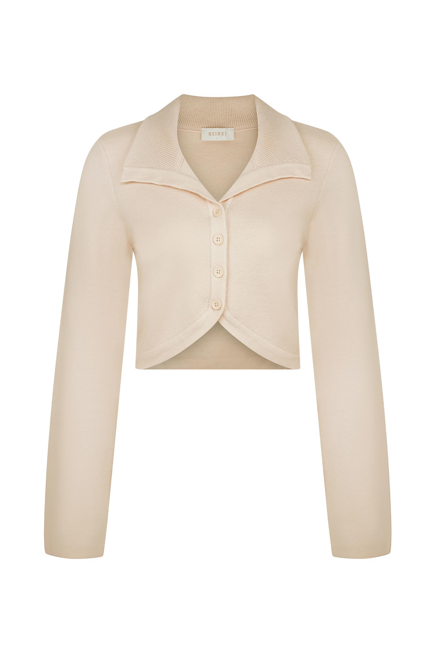 Annabelle Knit Curved Hem Cardigan - Cream Product Image