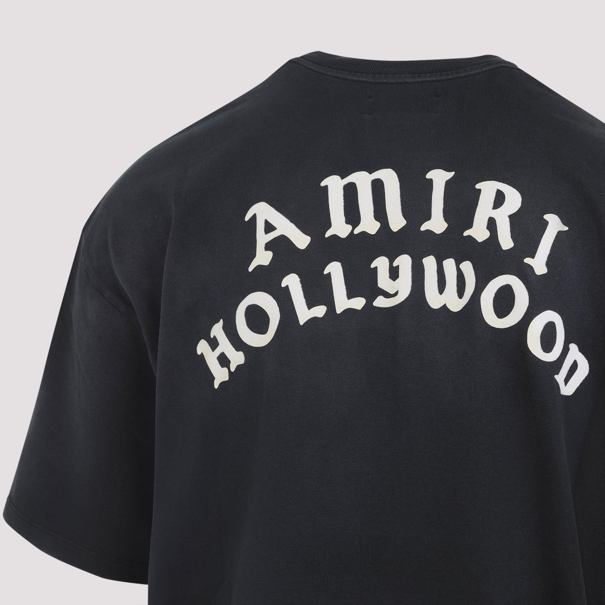 AMIRI Black Crewneck T-shirt With Logo Lettering On Front And Rear Product Image