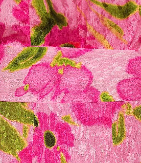 Taylor Floral V-Neck Long Sleeve Tiered Ruffle Hem Dress Product Image