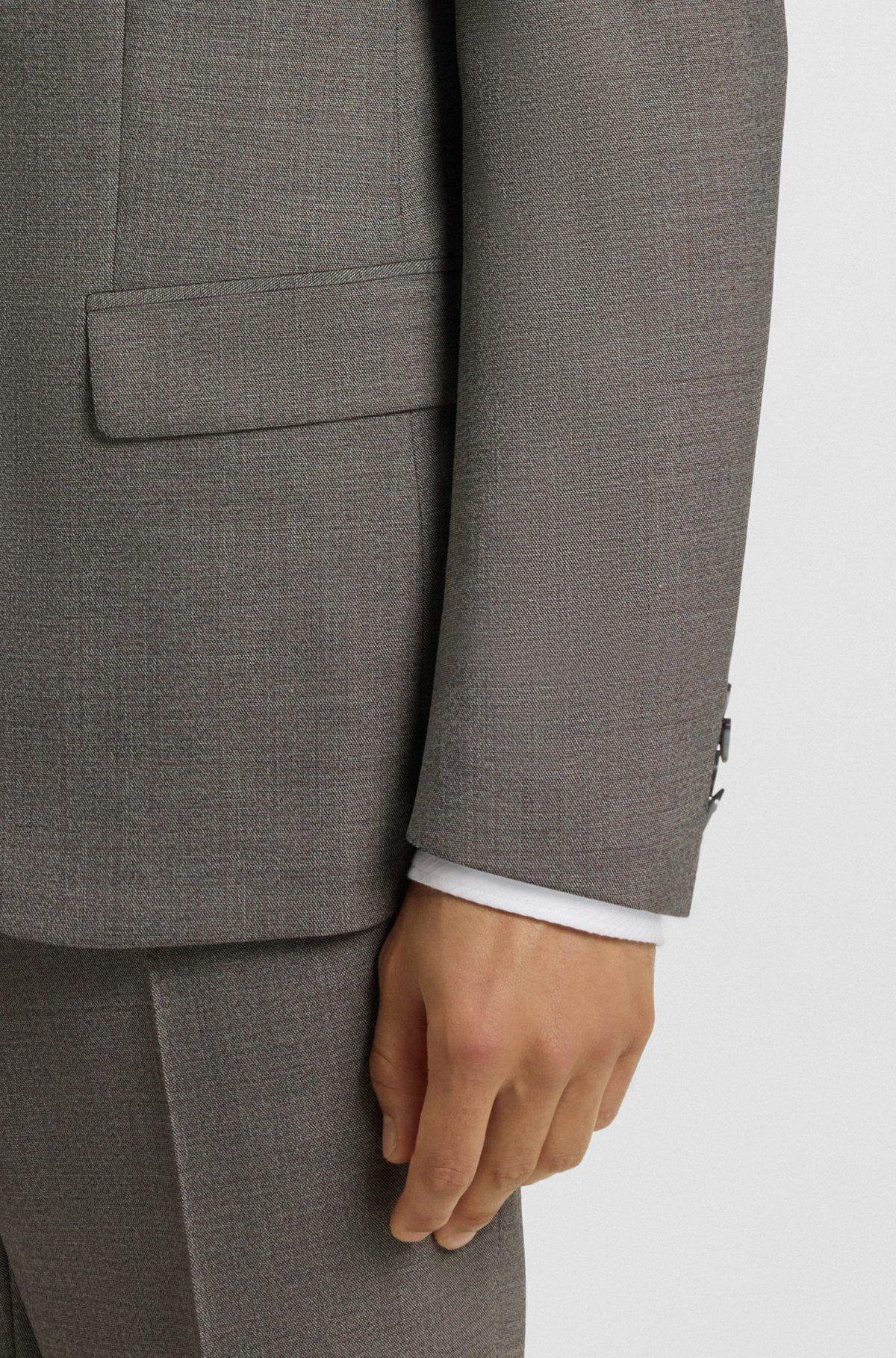 Slim-fit three-piece suit in stretch sharkskin Product Image