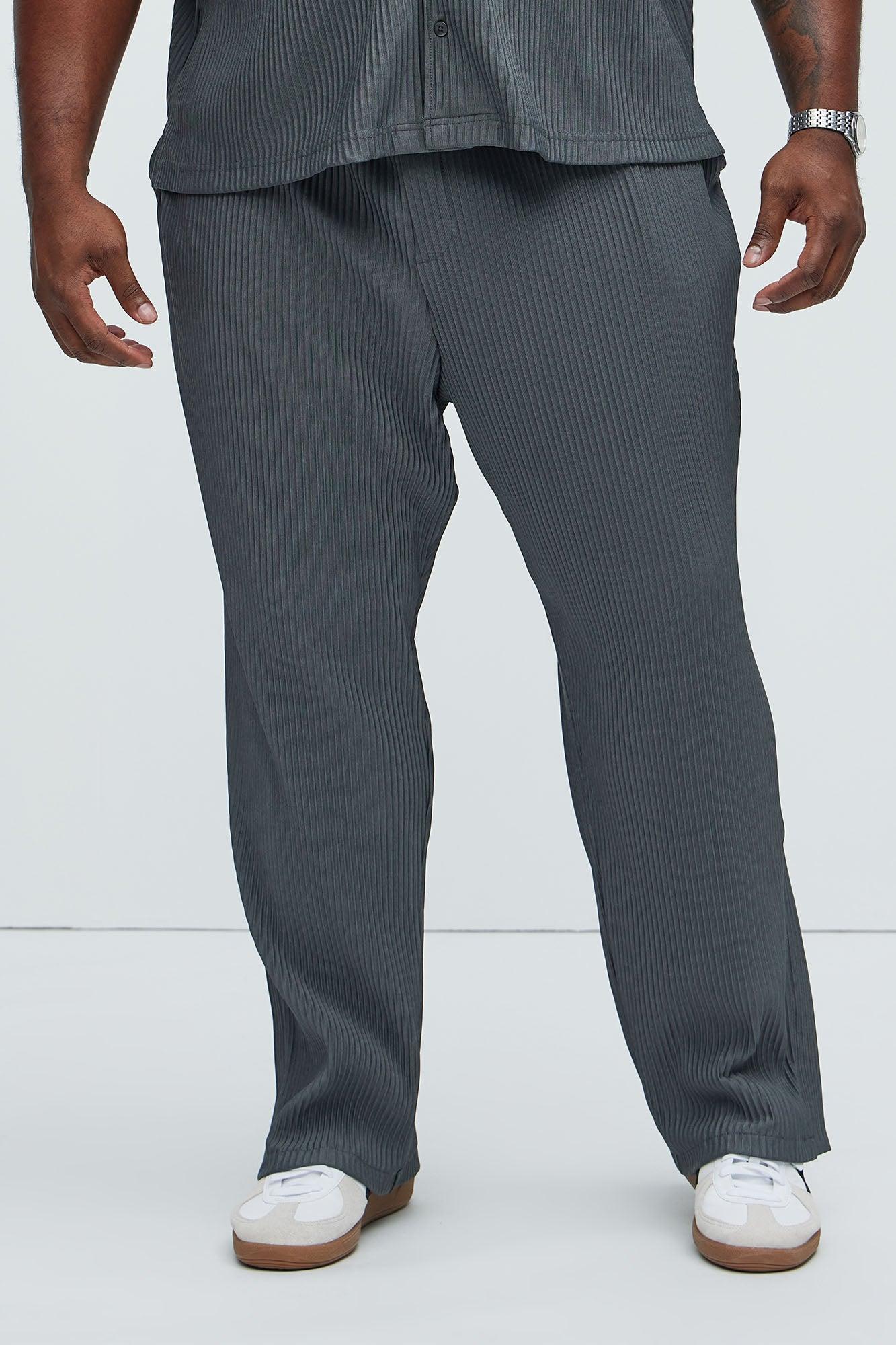 Potential Straight Pleated Pants - Grey Product Image