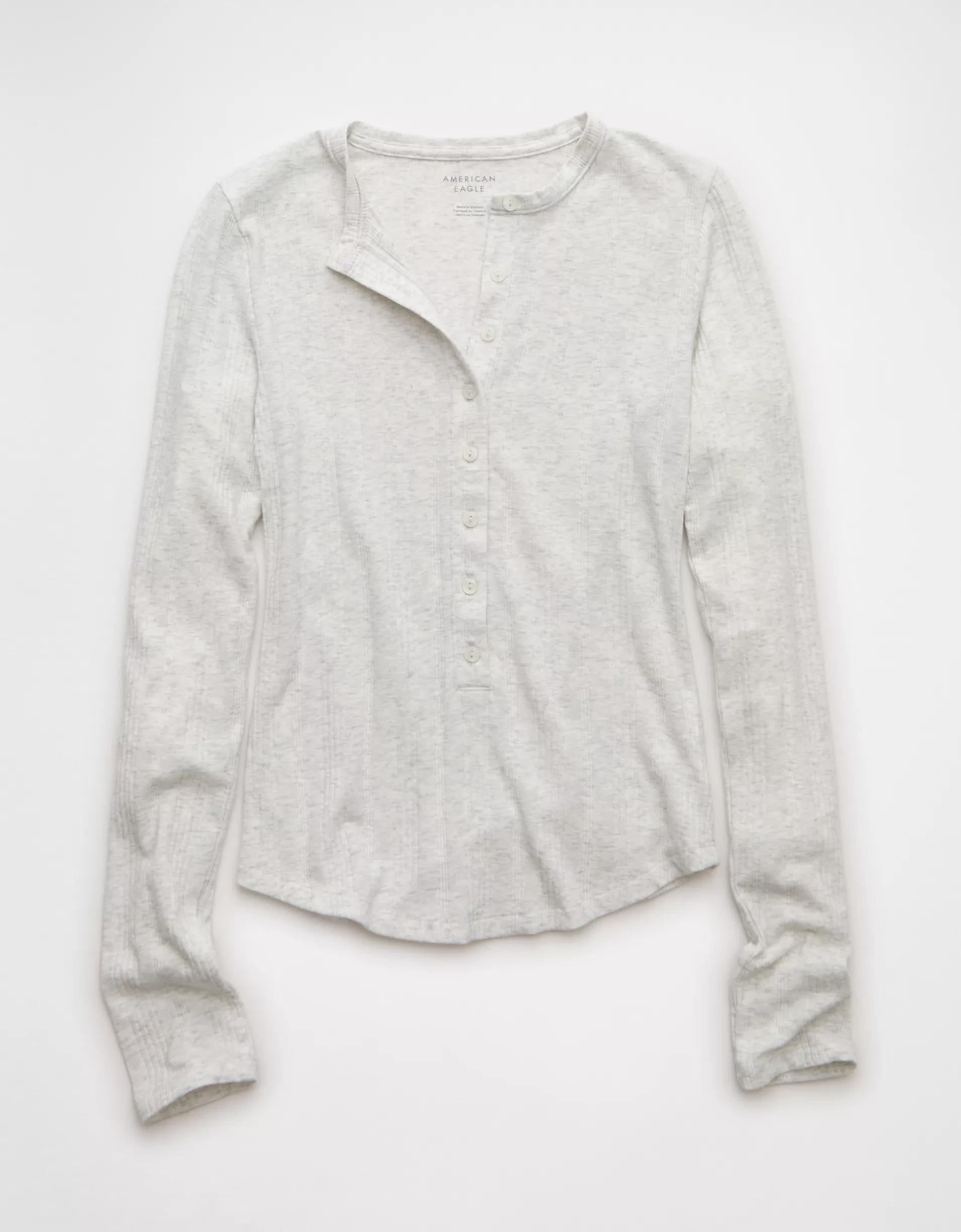 AE Long Sleeve Henley T-Shirt Product Image