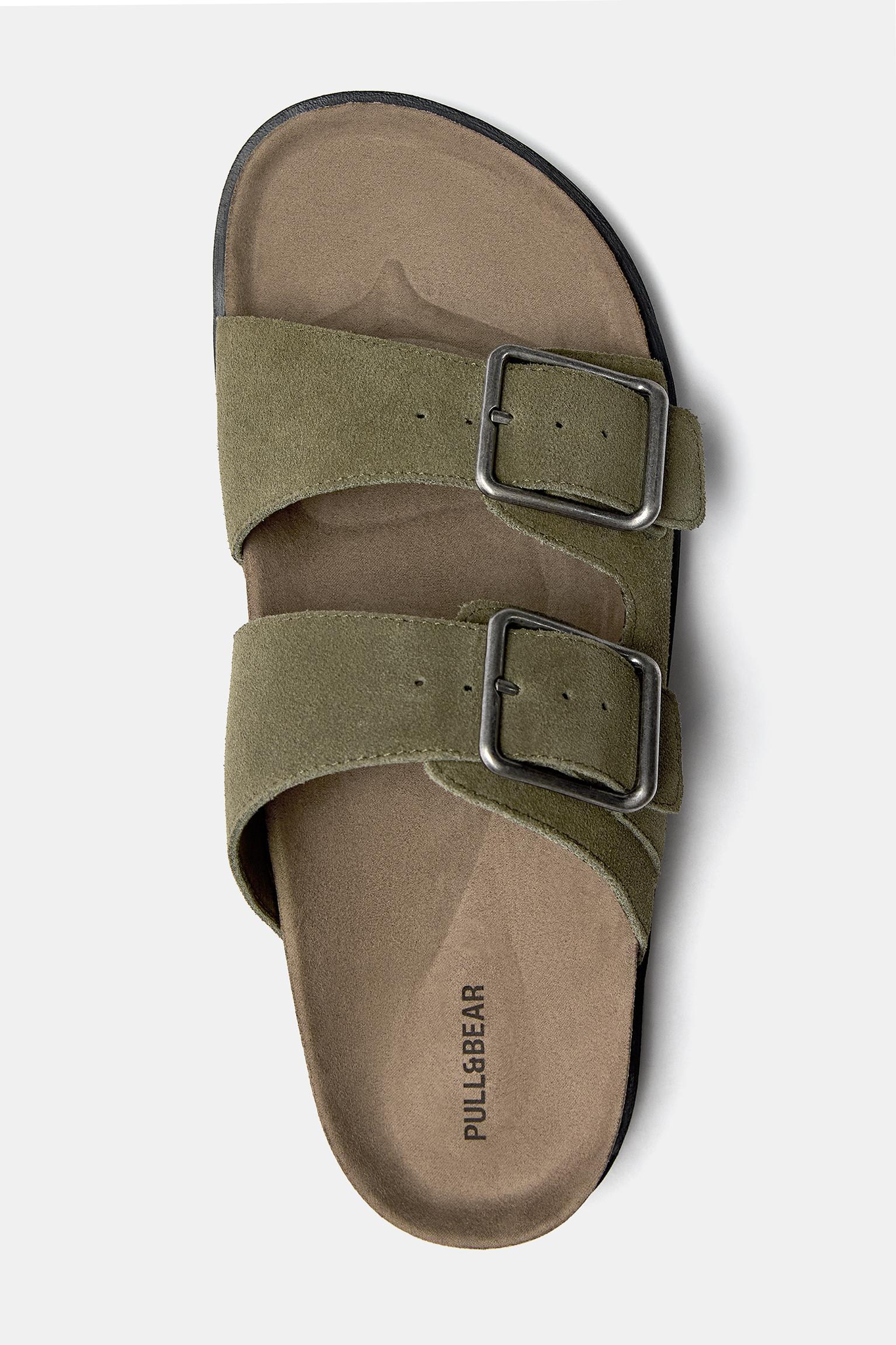 Leather sandals with buckle Product Image