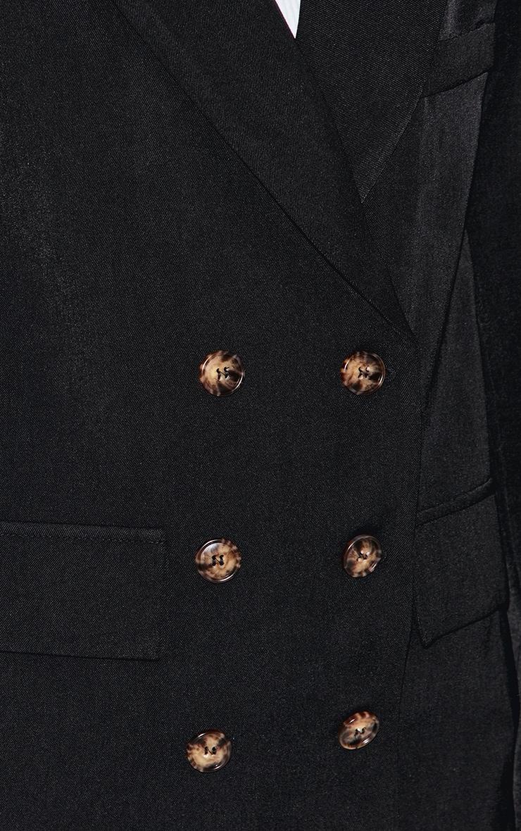 Petite Black Premium Double Breasted Button Detail Blazer Product Image