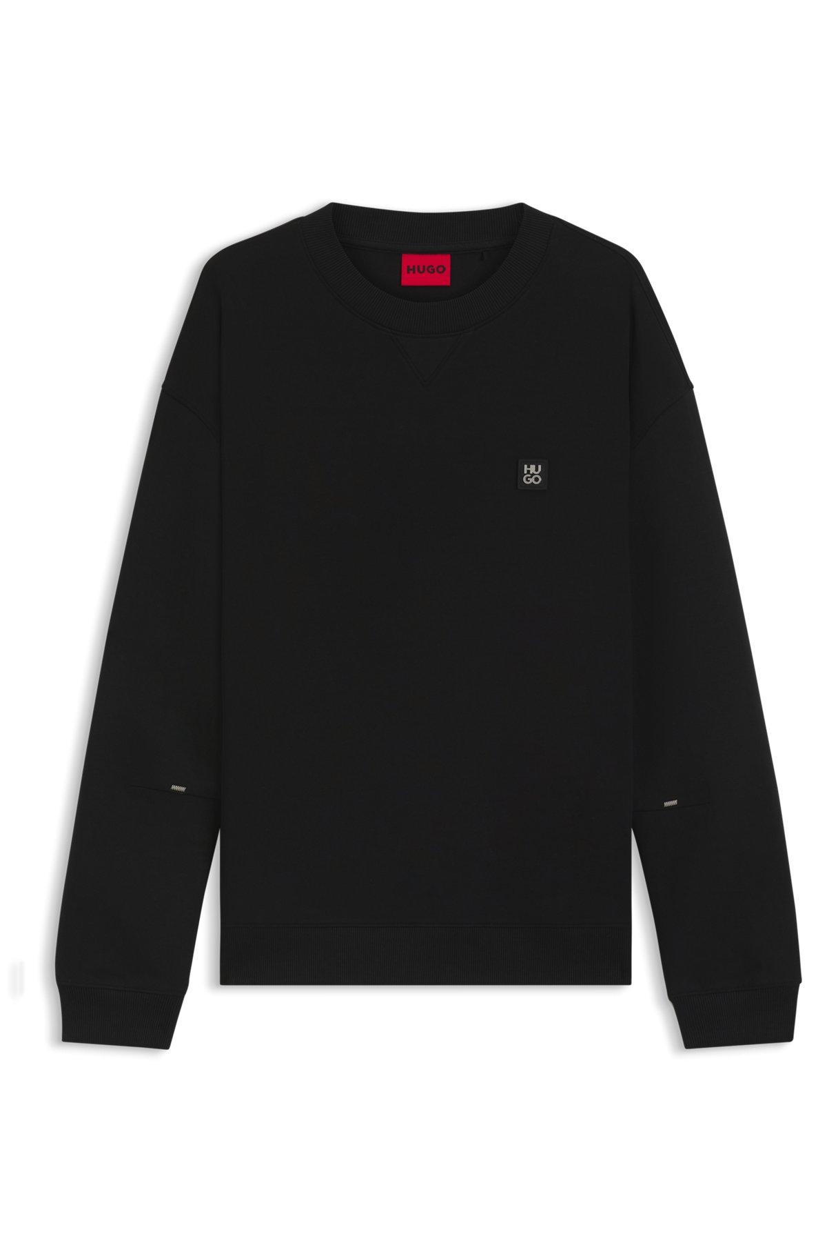 HUGO - Sweatshirt with stacked logo - Black Product Image