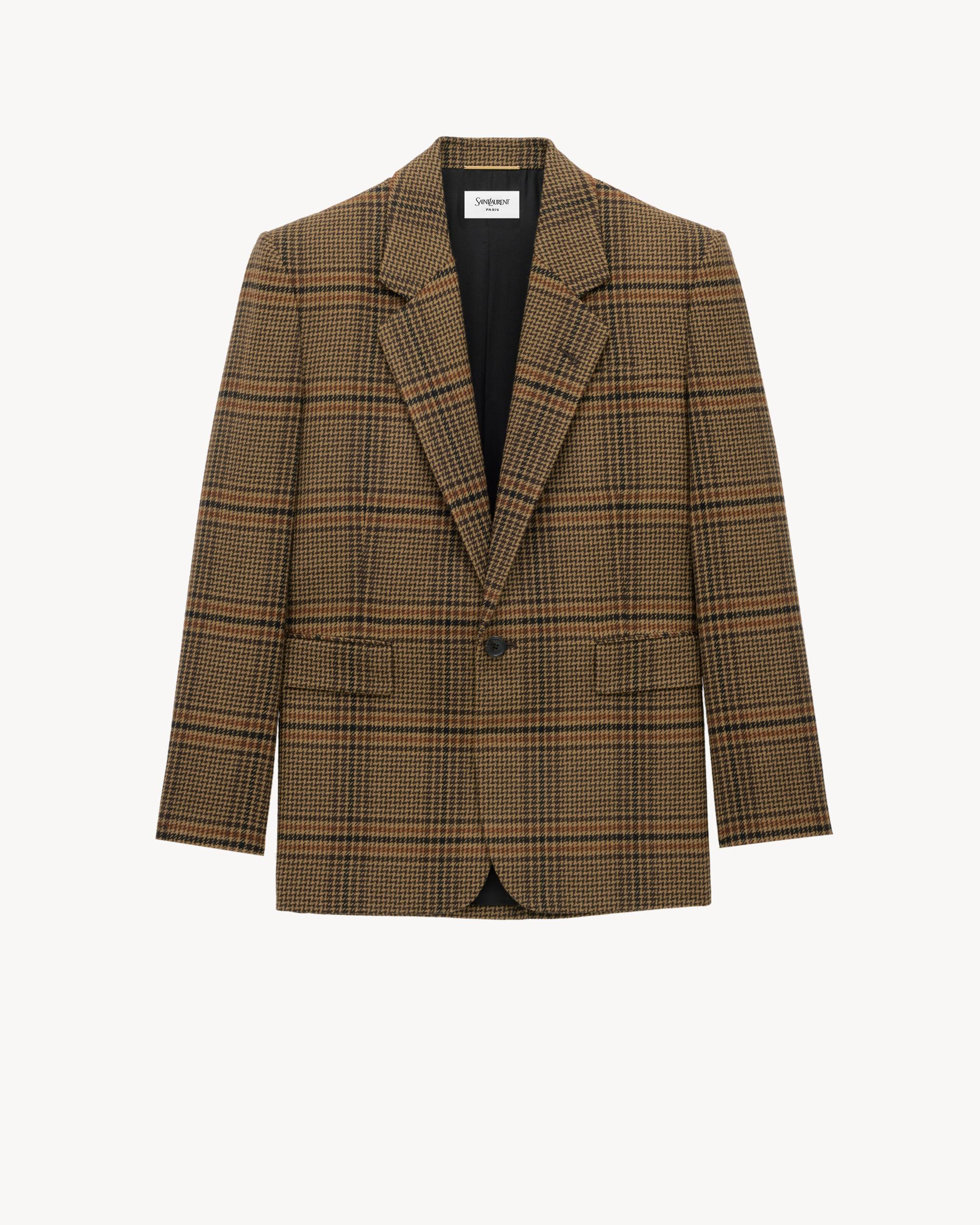 jacket in prince of wales wool Product Image