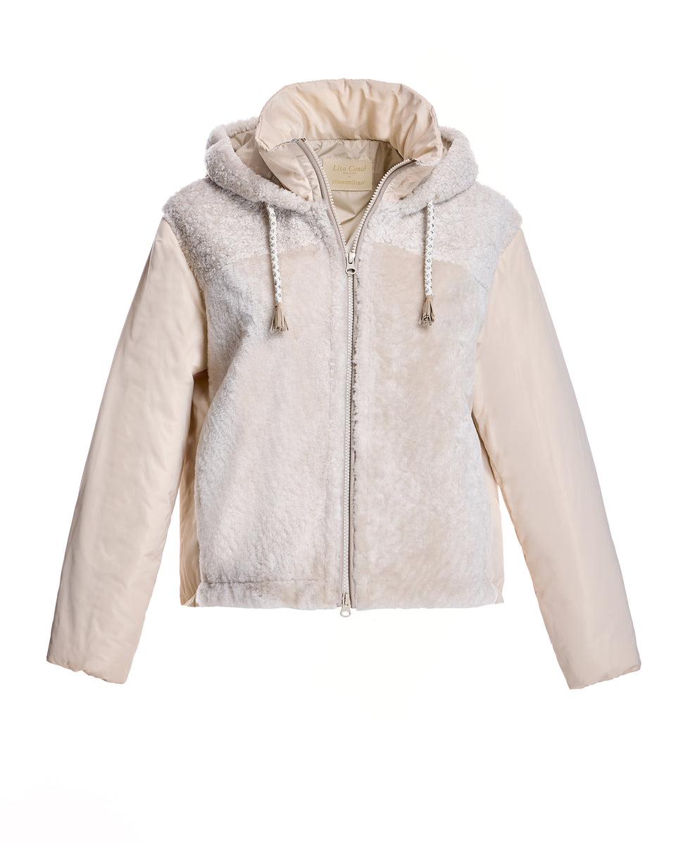 QUILTED LAMB JACKET WITH HOOD Product Image