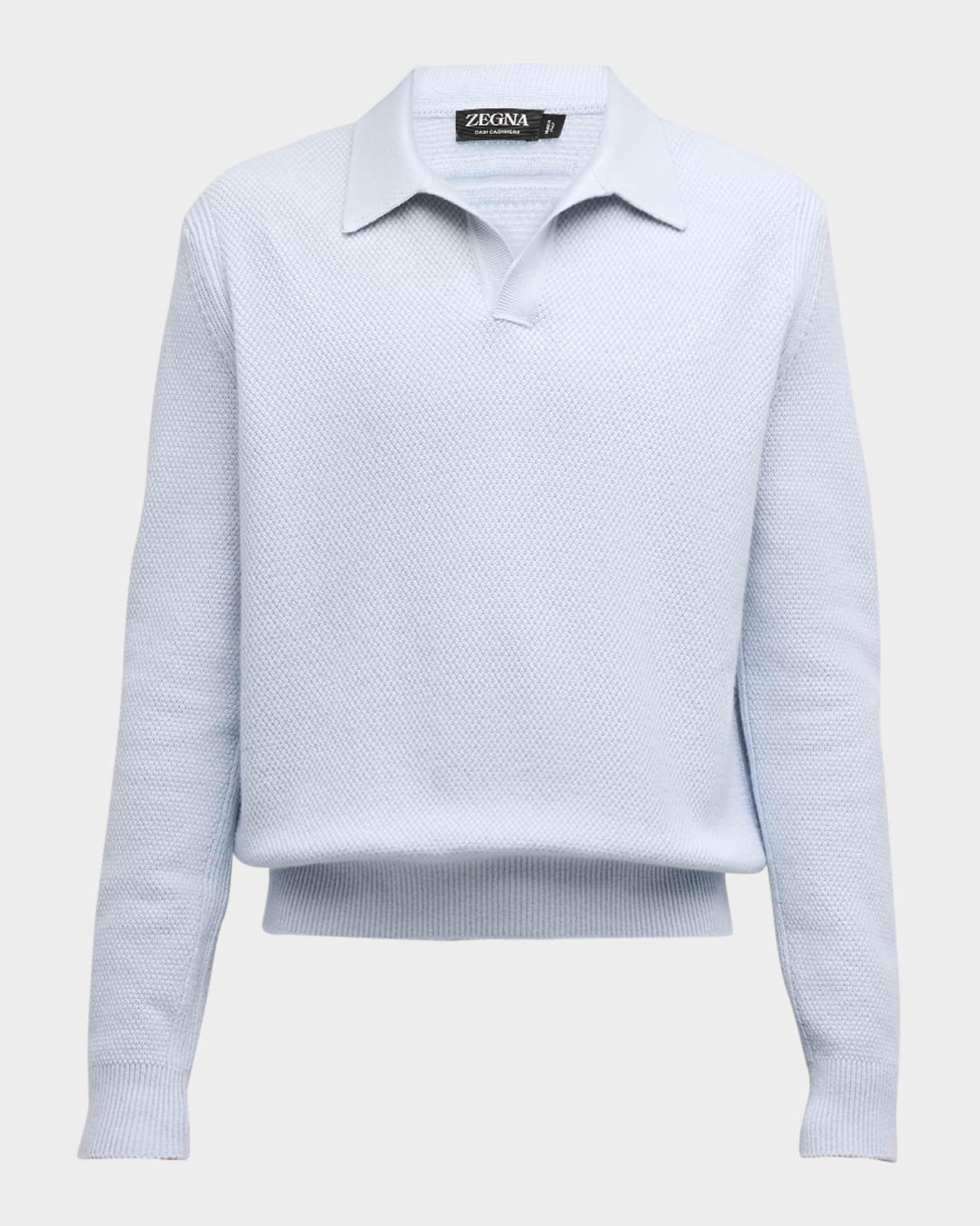 Men's Melange Oasi Cashmere Polo Sweater Product Image