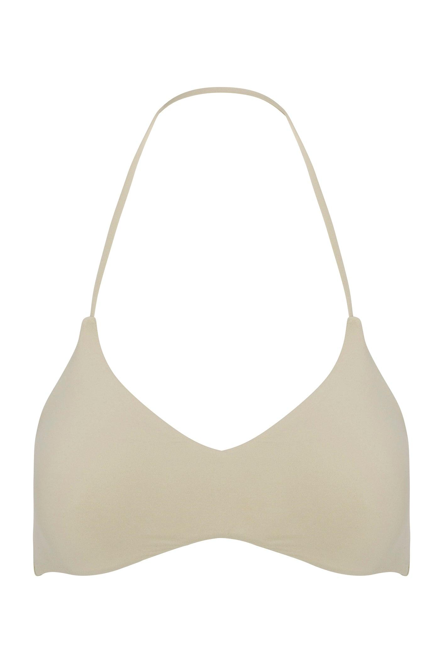 Second Skin Double Lined Halter Bra Top - Stone Female Product Image