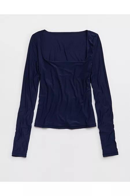 SMOOTHEZ Square Neck Long Sleeve T-Shirt Women's Product Image