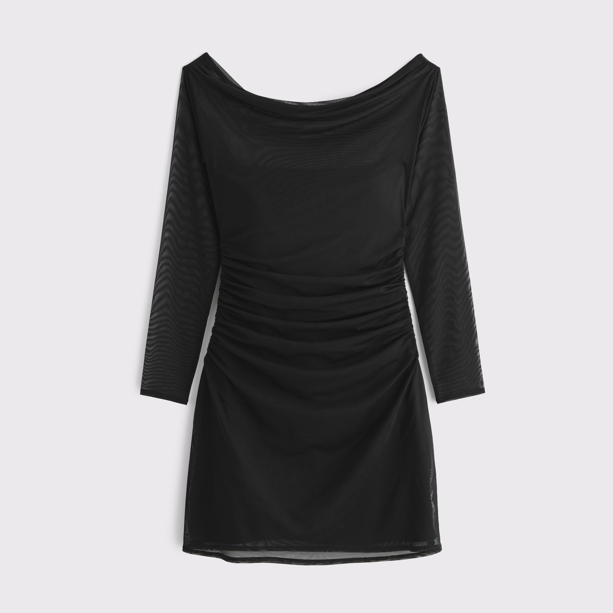 Off-The-Shoulder Mesh Mini Dress Product Image
