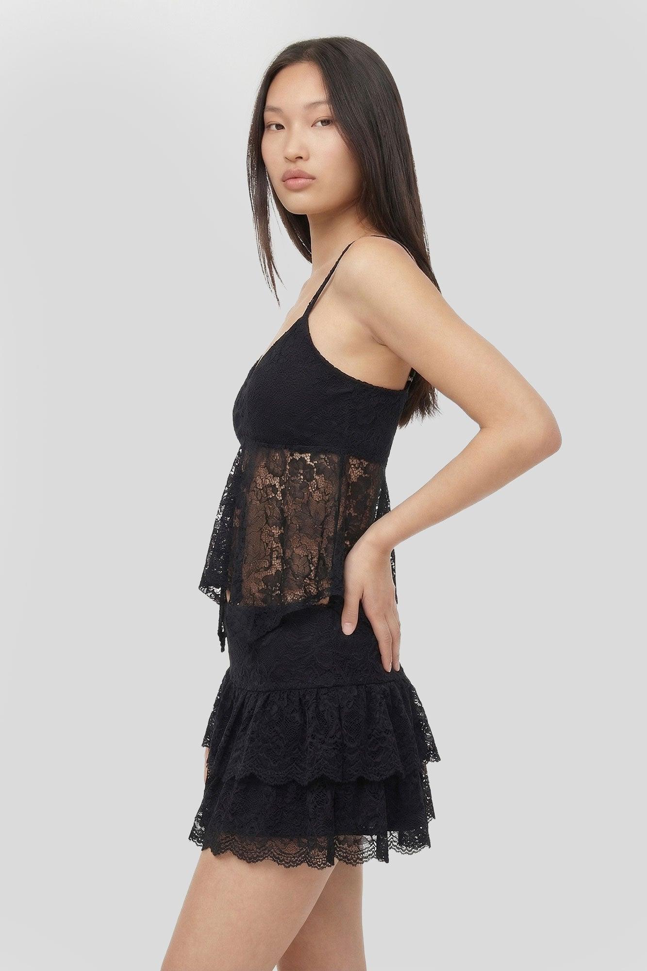 Lace Tiered Mini Skort Female Product Image