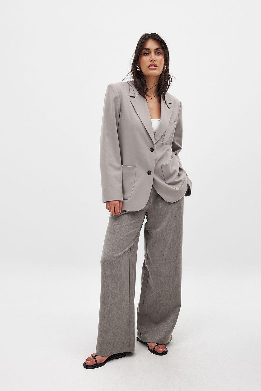 Oversized Blazer with Patch Pockets Product Image