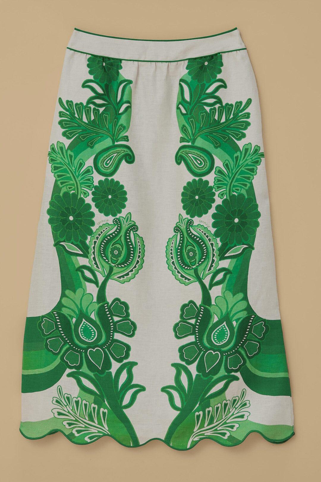 Green Color Festival Euroflax™ Midi Skirt Product Image