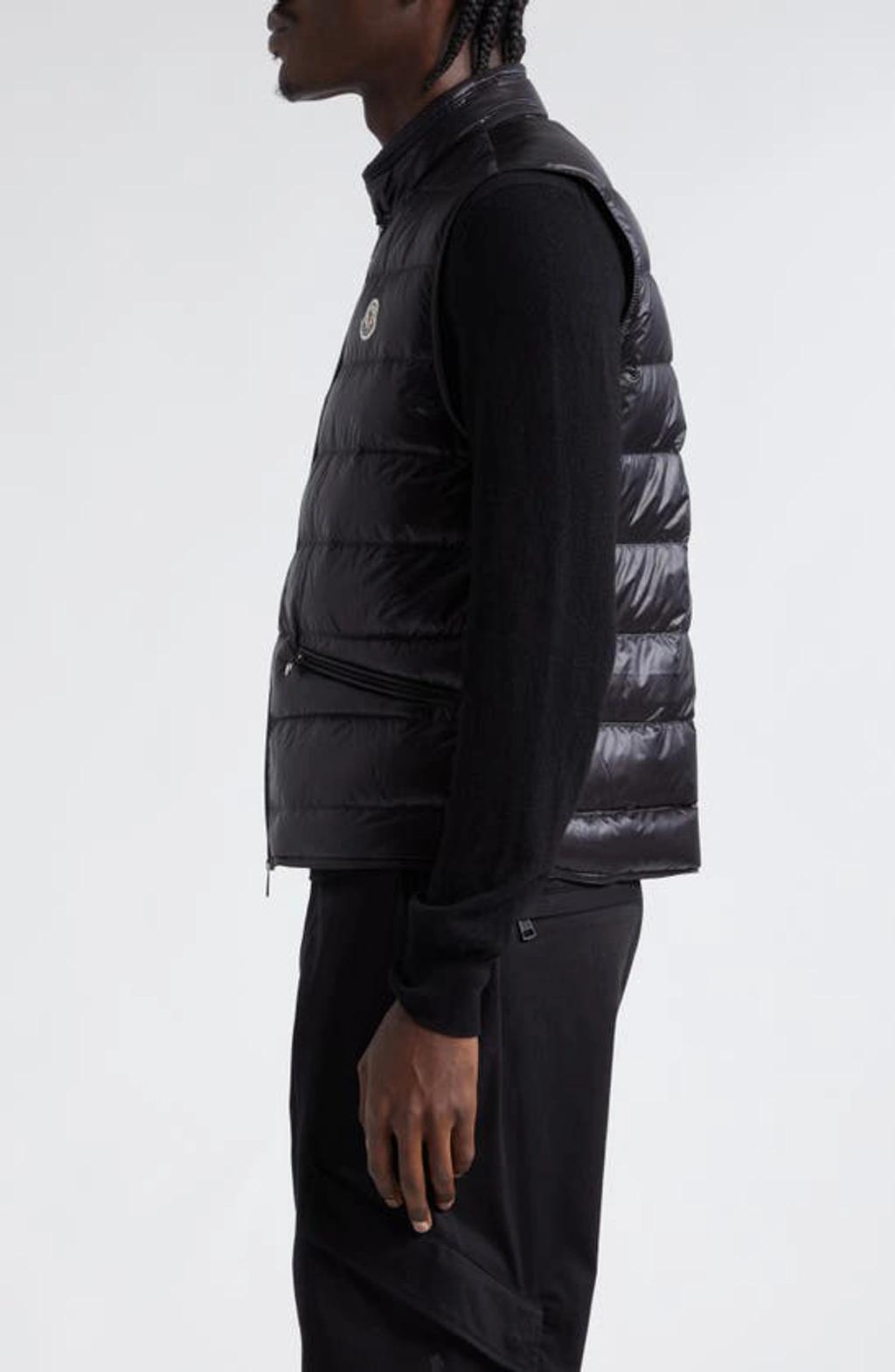 MONCLER High Collar Puffer Quilted Sleeveless Jacket In Black Product Image