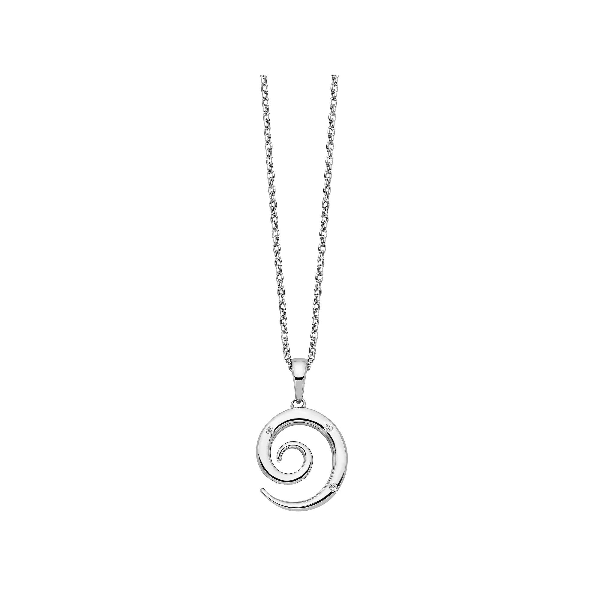 White Ice Sterling Silver Diamond Accent Swirl Necklace, Womens Product Image