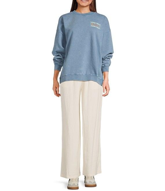 Roxy Lineup Long Sleeve Oversized Fleece Sweatshirt Product Image