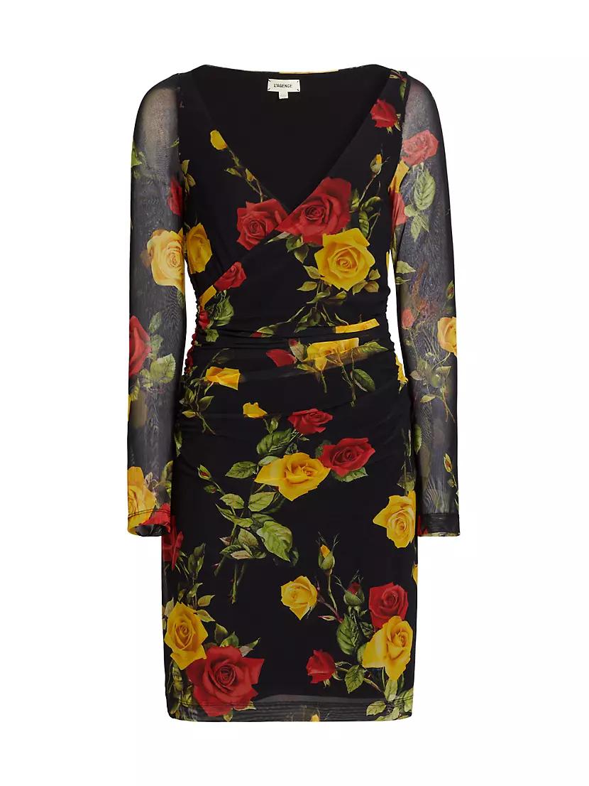 Womens Reiner Floral Faux-Wrap Minidress Product Image