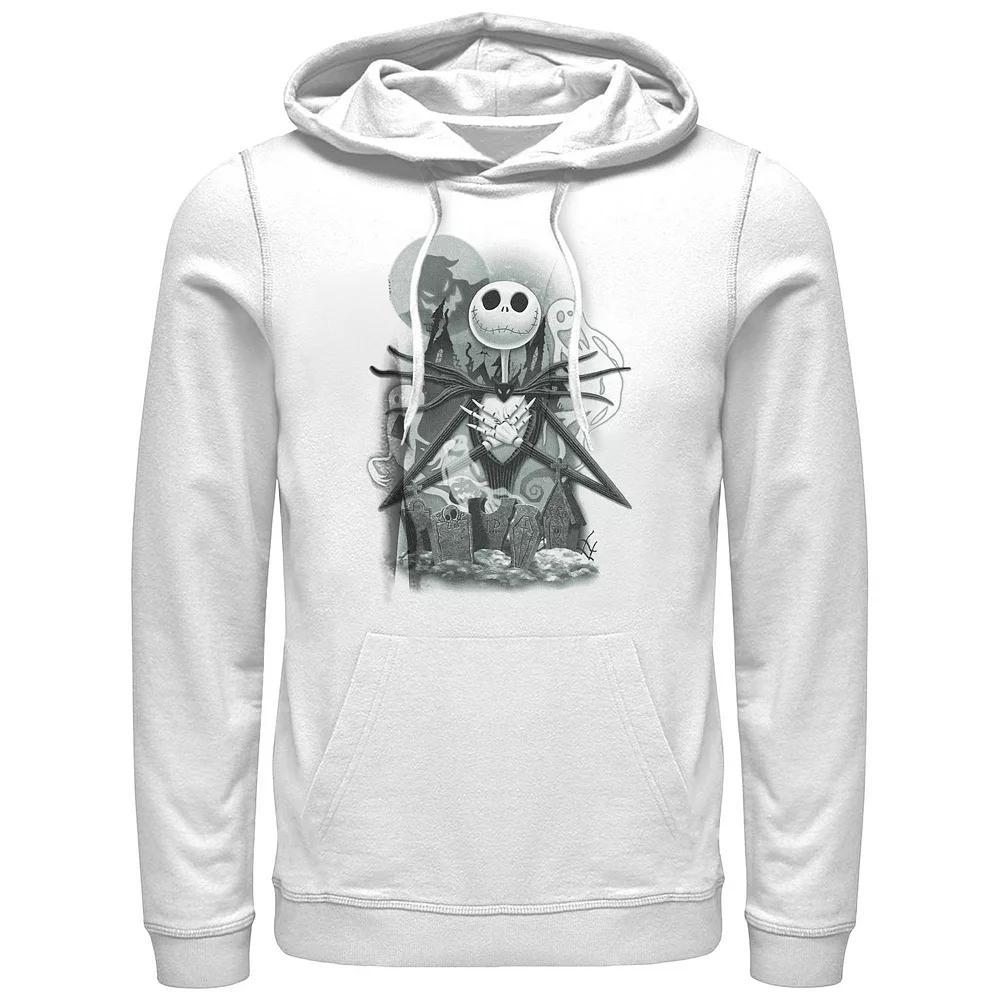 Disney's The Nightmare Before Christmas Cemetery Men's Graphic Hoodie, Size: XL, White Product Image