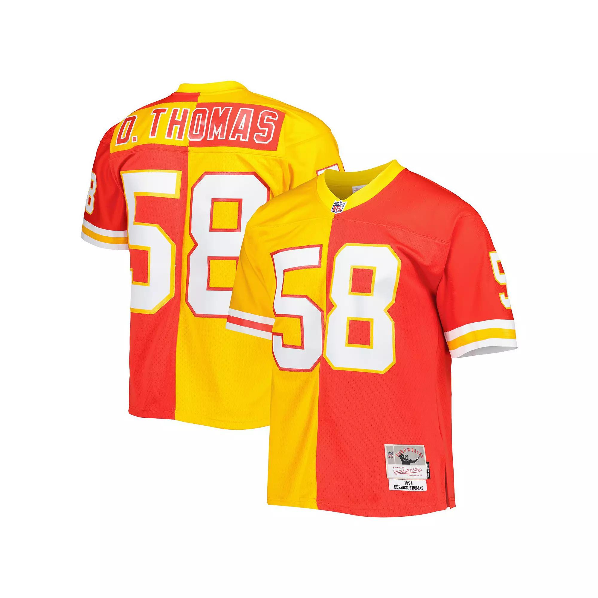 Men's Mitchell & Ness Derrick Thomas Red/Gold Kansas City Chiefs 1994 Split Legacy Replica Jersey, Size: Medium Product Image