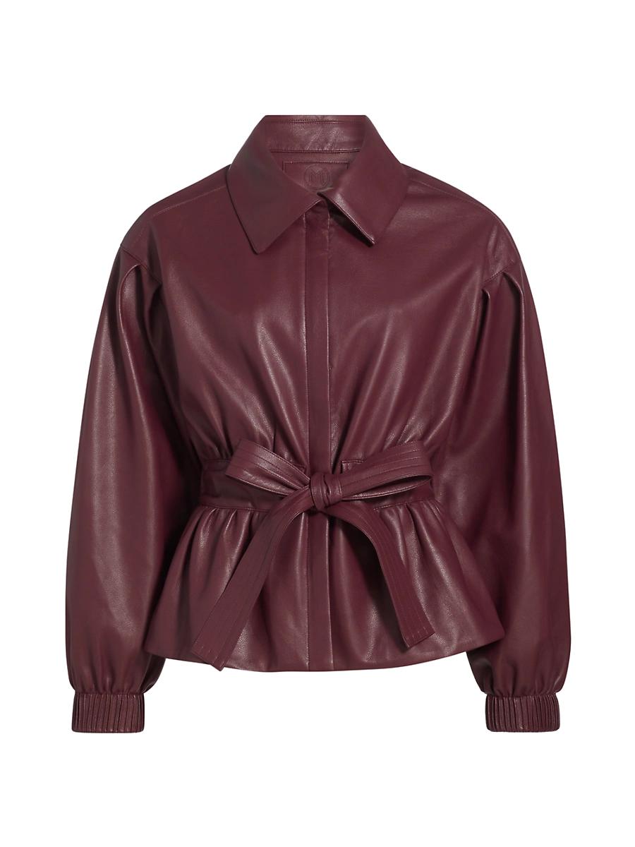 Womens Chazz Peplum Faux Leather Jacket Product Image