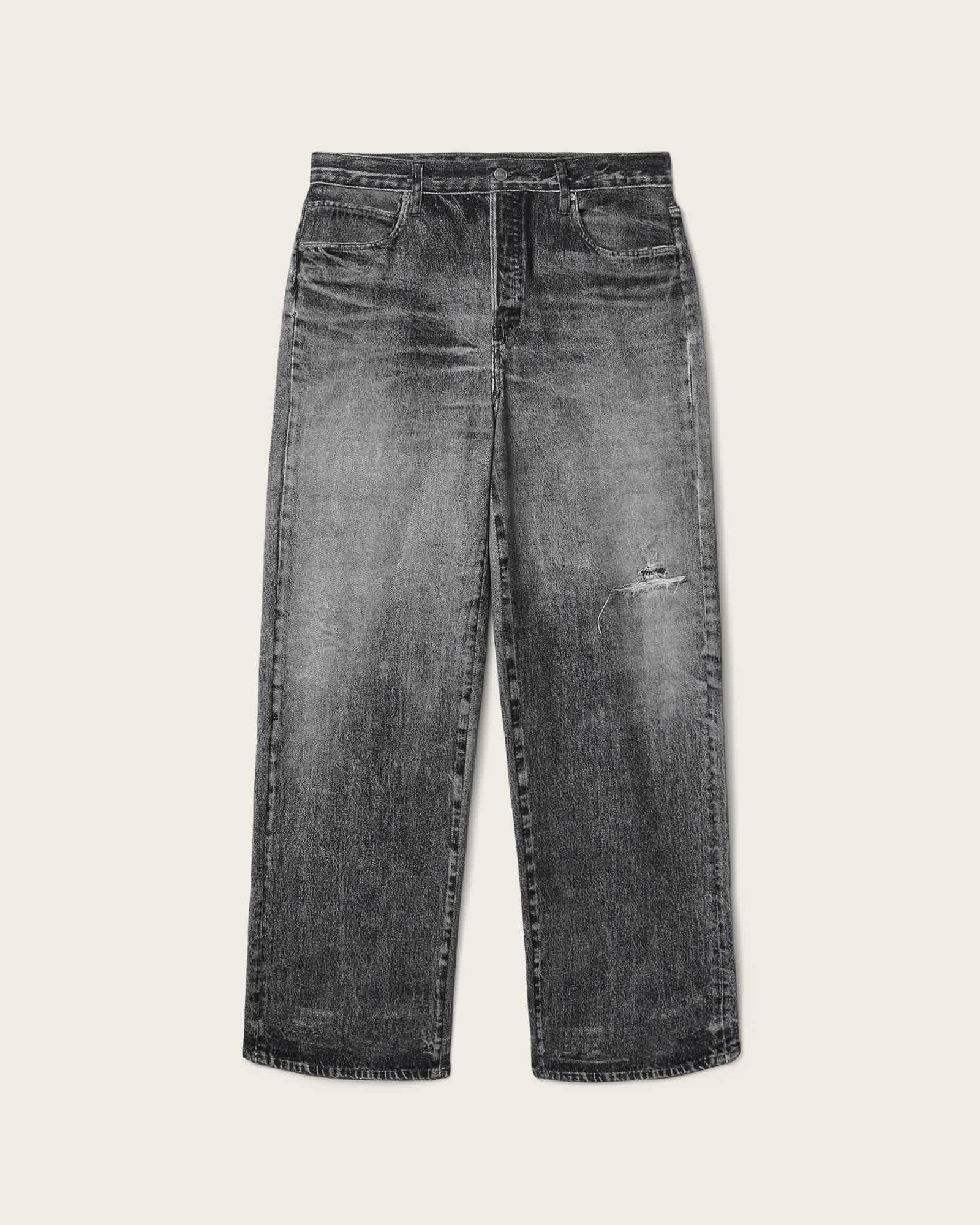 Lenny Illusion Of Denim Wide Leg Pants ILLUSION BLACK | ALLSAINTS US Product Image