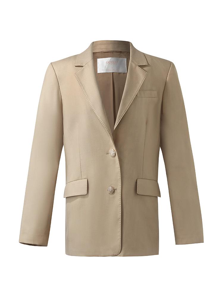 Worsted Woolen Straight Women Blazer Product Image