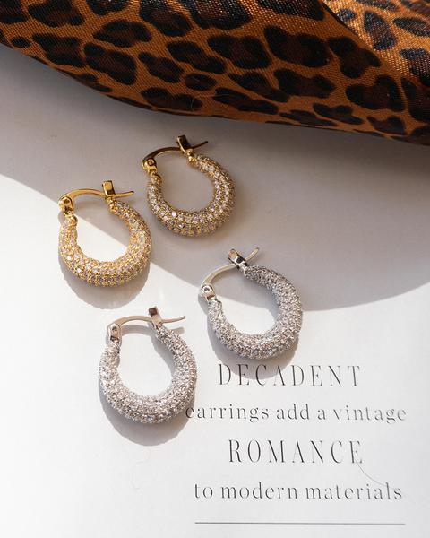 Pave Mini Martina Hoops | LUV AJ Product Image