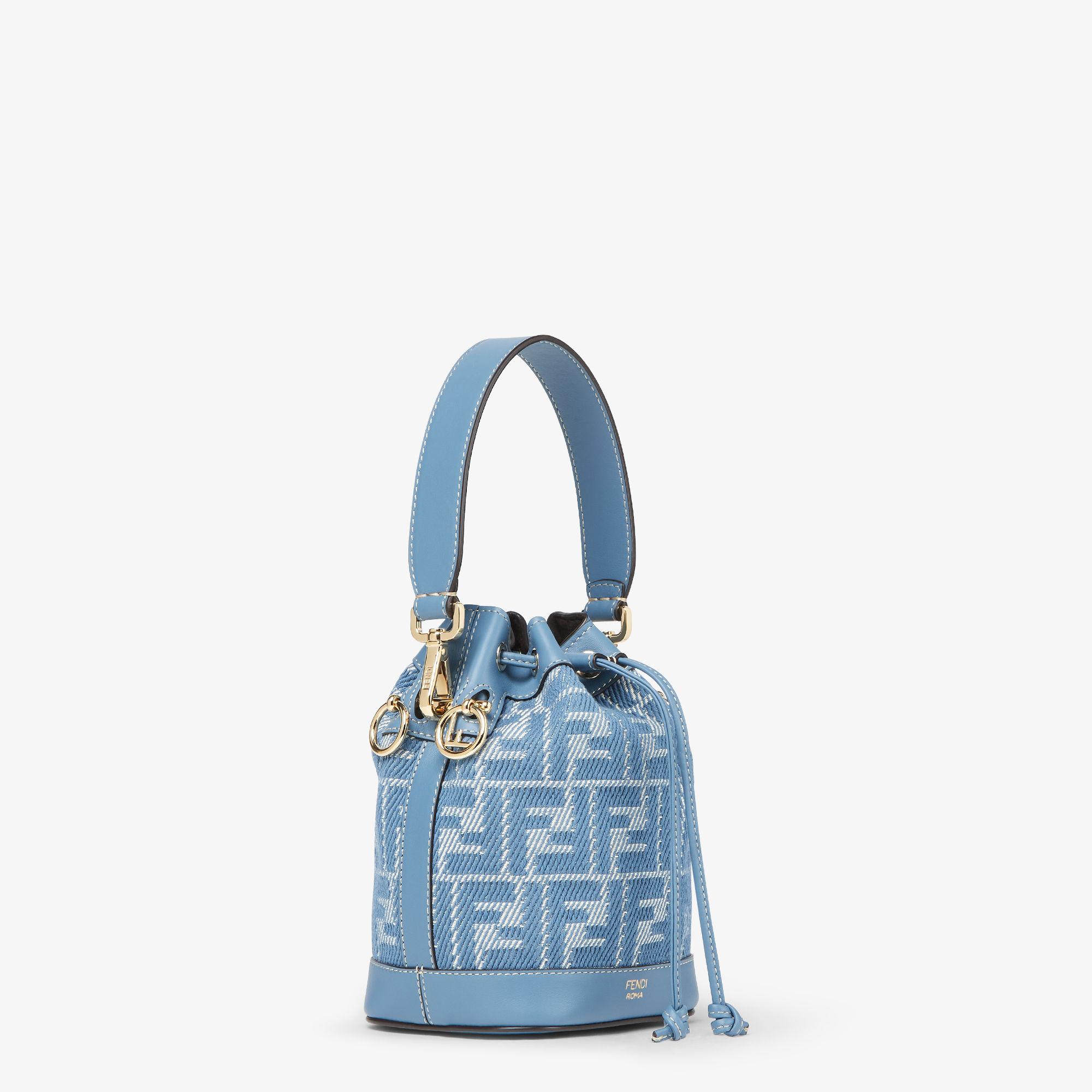 Mon TresorBlue denim-effect FF jacquard mini-bag Product Image