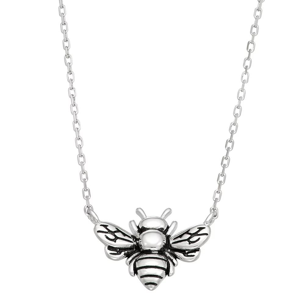 Sterling Silver Bumblebee Necklace, Women's, Size: 16" Product Image