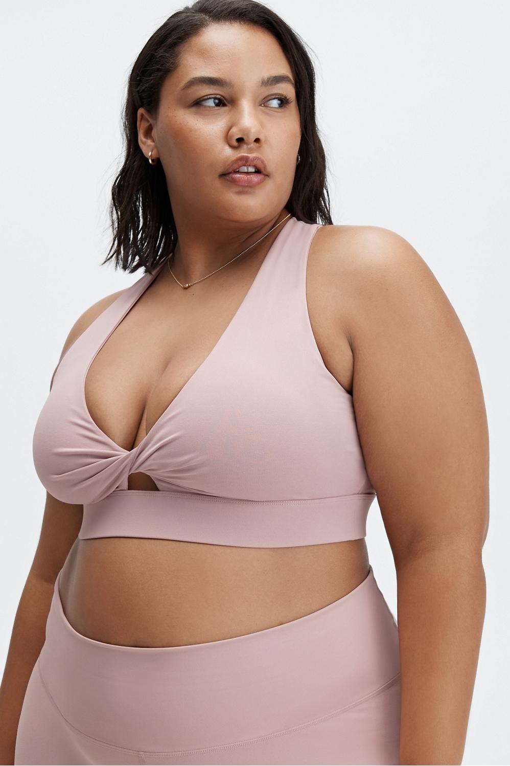 Fabletics Oasis Twist Sports Bra Womens pink plus Size 2X Product Image